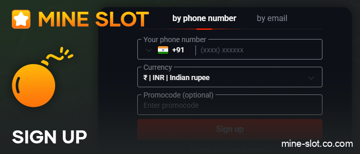 Create a new account for betting on mine slot